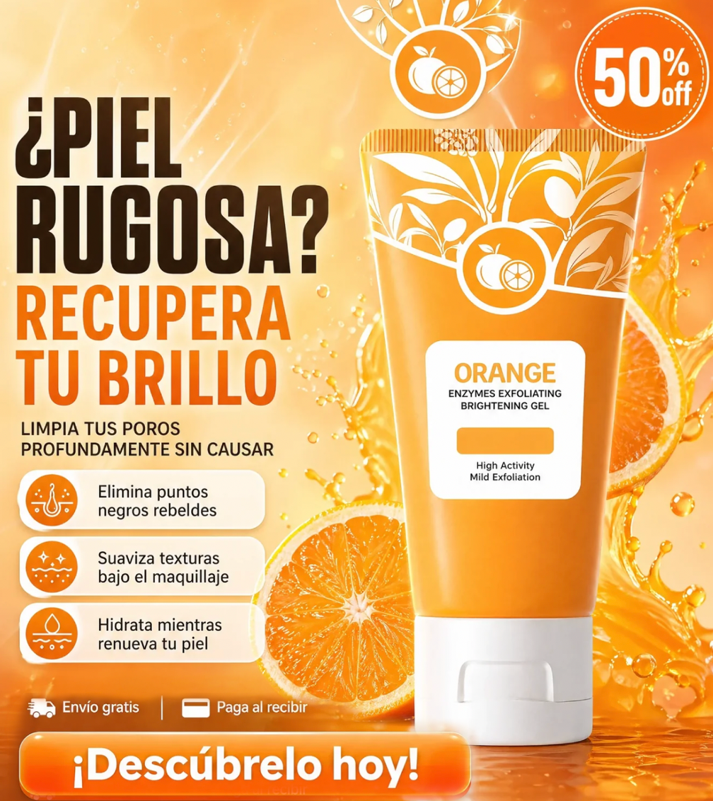 Gel exfoliante iluminador con enzimas de naranja