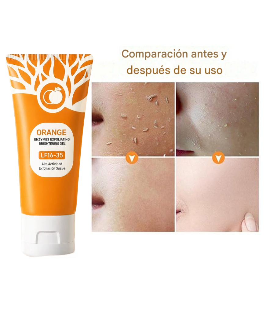 Gel exfoliante iluminador con enzimas de naranja